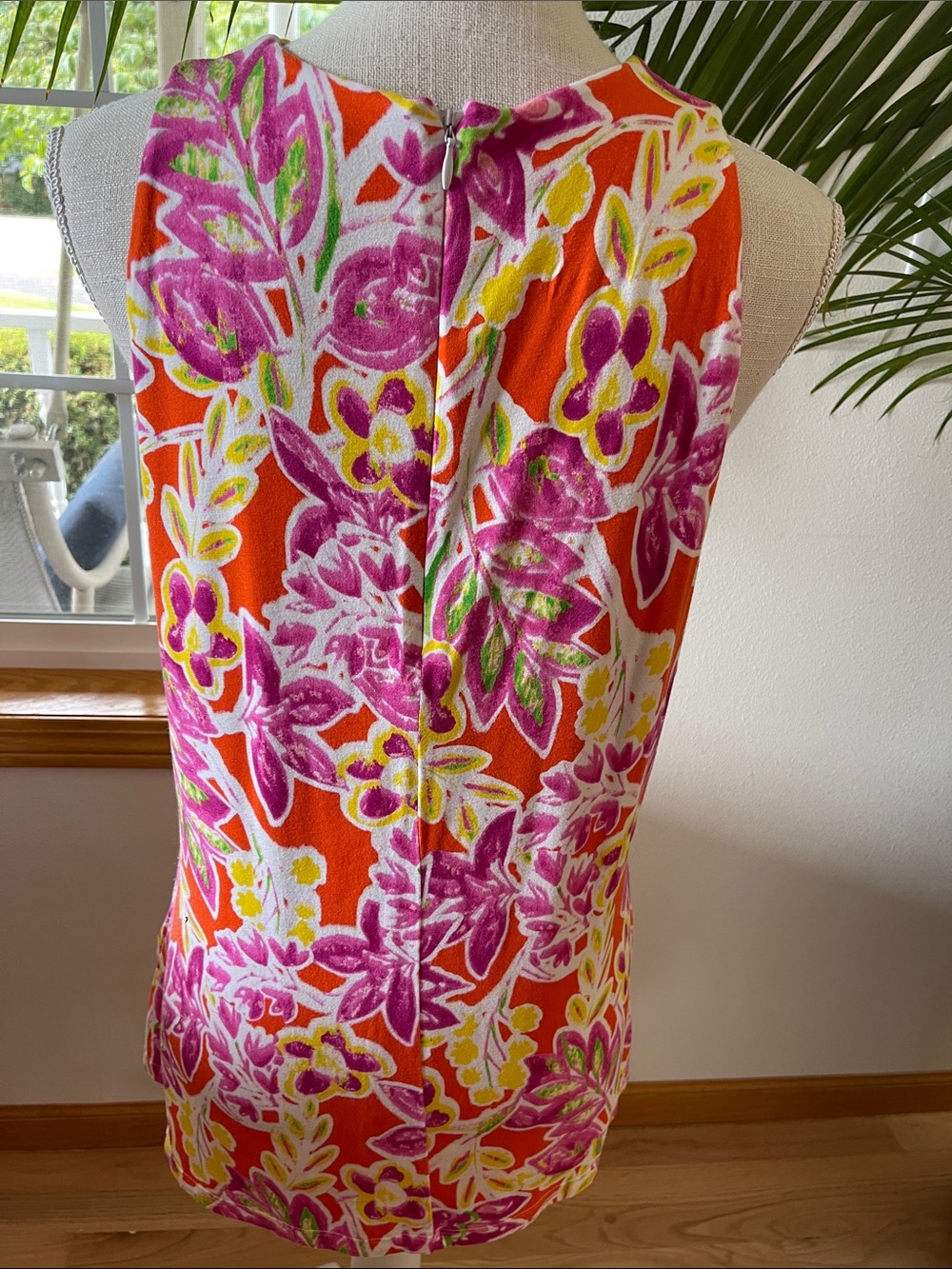 Lauren Ralph Lauren Orange, Pink & Yellow Floral Top - Picture 5 of 7